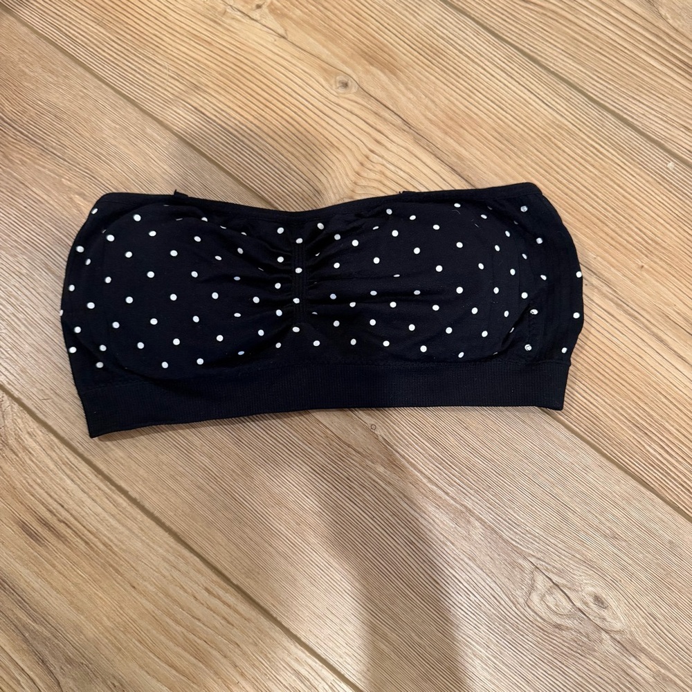 Black Polka Dot Bandeau Top/bralette